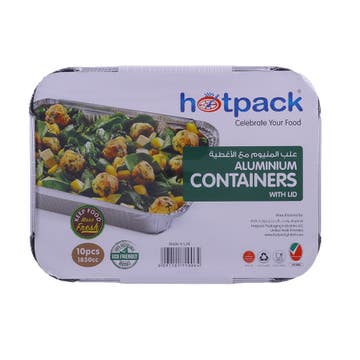 Hotpack Aluminium Containers With Lid 1850cc 10s