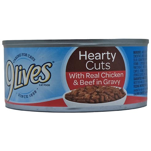 9 Lives Hearty Cuts Chicken & Beef In Gravy 155g 