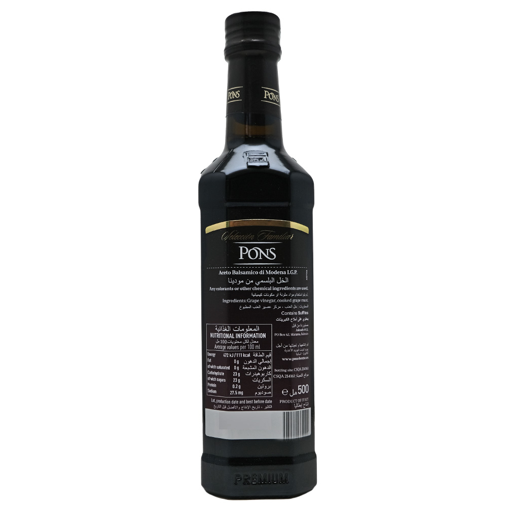 Pons Balsamic Vinegar Of Modena 500ml right side image