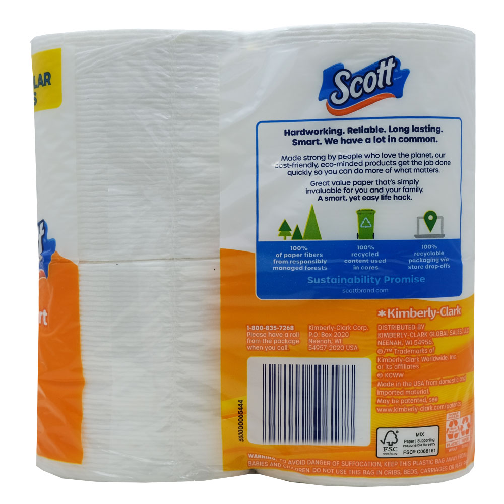 Scott Comfort Plus Bathroom Tissues 4Rolls back image