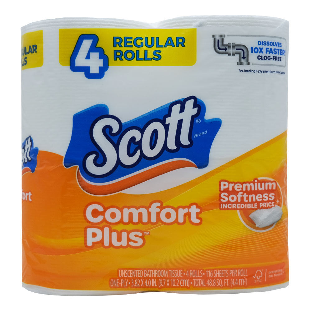 Scott Comfort Plus Bathroom Tissues 4Rolls