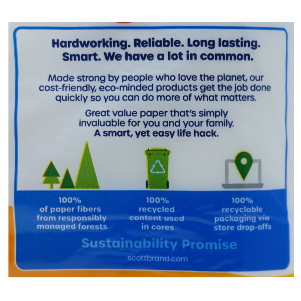 Scott Comfort Plus Bathroom Tissues 4Rolls right side image