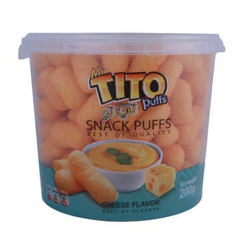 Mr.Tito Puffs Cheese Flavor Corn Puffs Snack 200g 