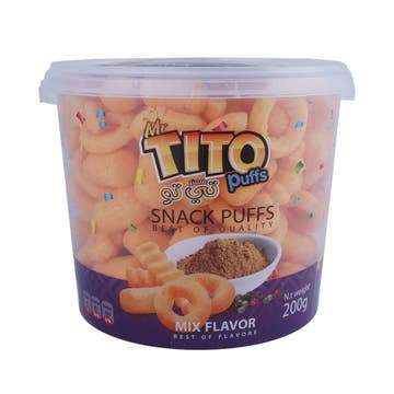 Mr.Tito Puffs Mix Flavor Corn Puffs Snack 200g 