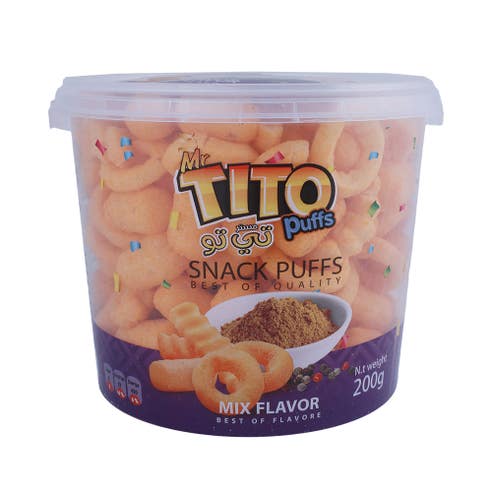 Mr.Tito Puffs Mix Flavor Corn Puffs Snack 200g 