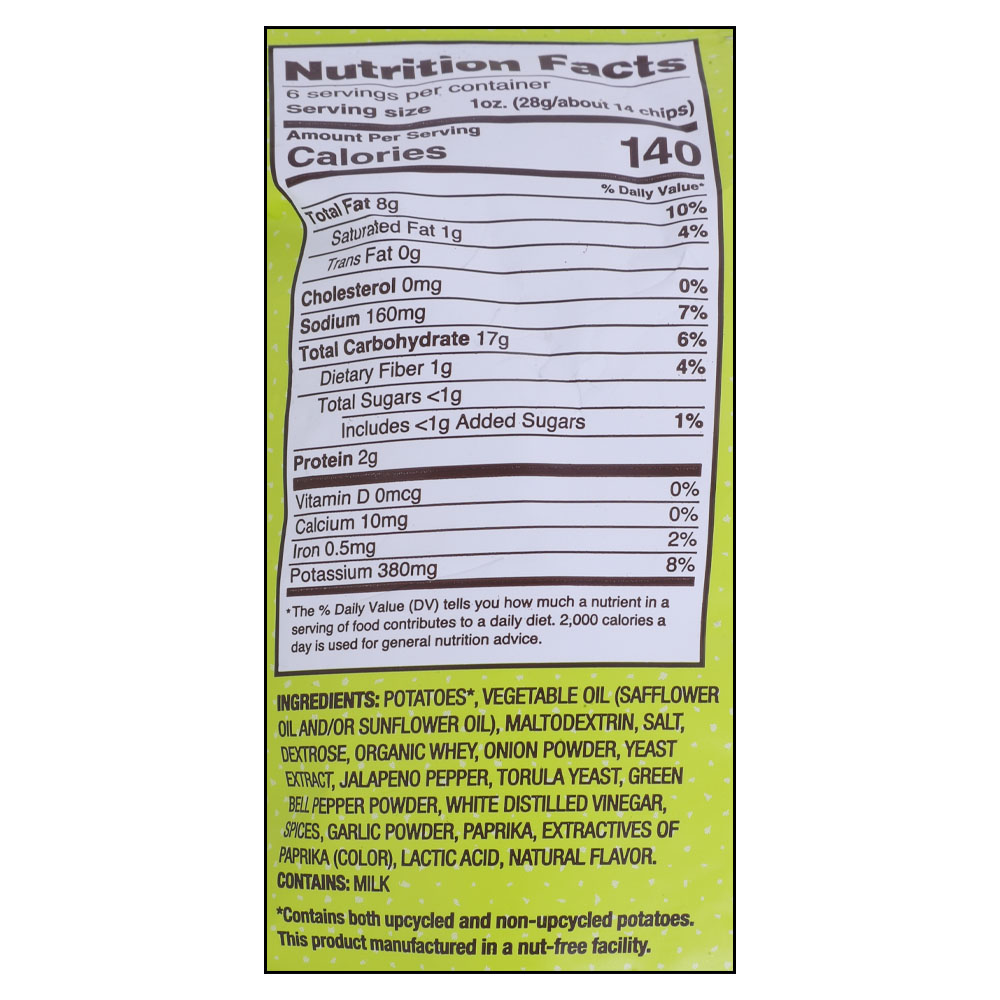 Uglies Jalapeno Potato Chips 170g right side image