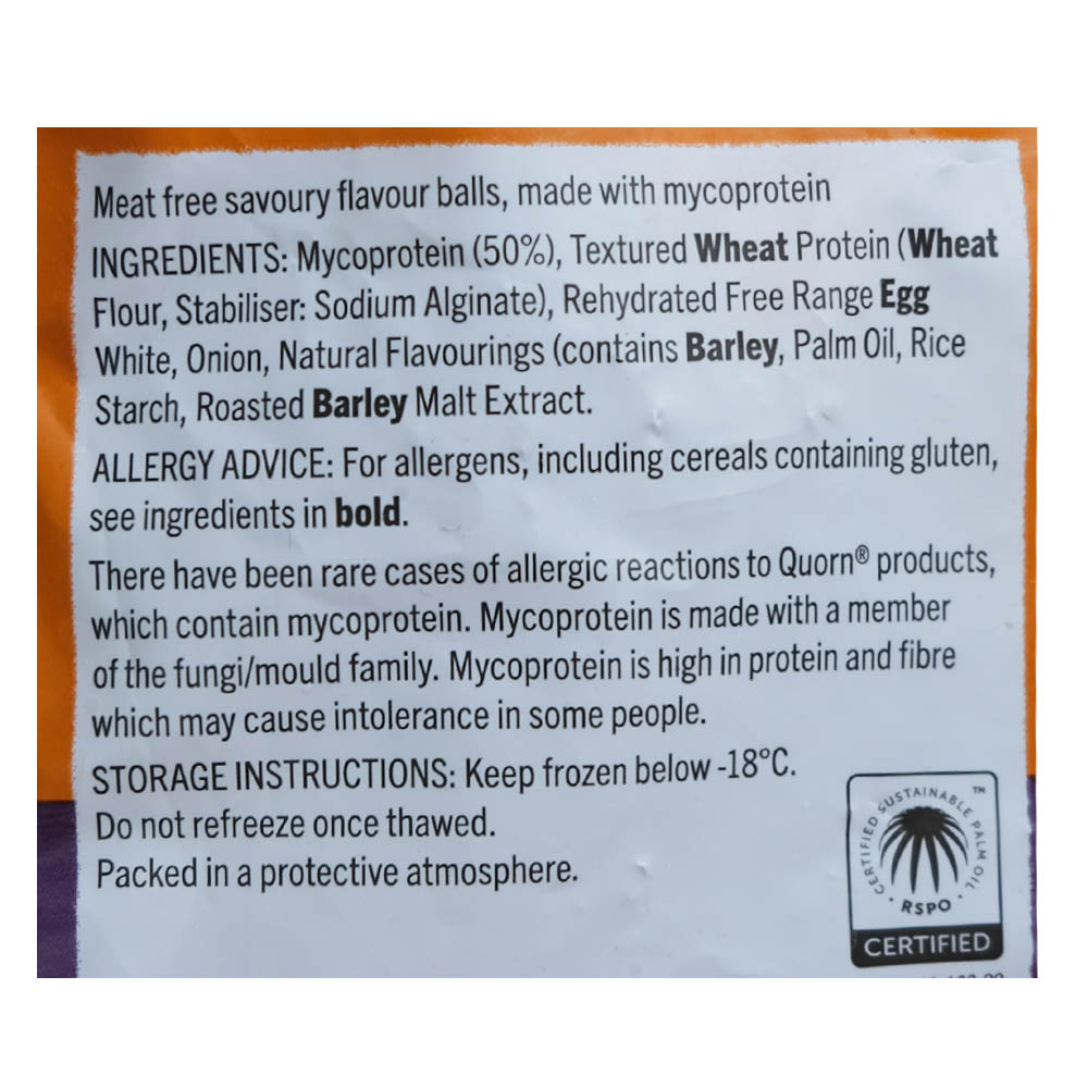 Quorn Swedish Style Balls 300g right side image