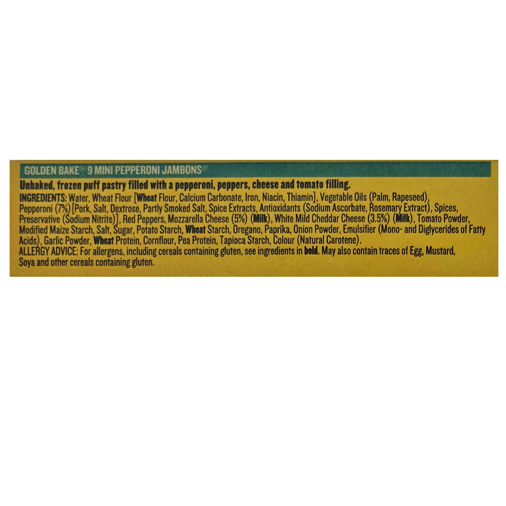 Golden Bake 9 Jambons Pepperoni Puff Pastry Crowns 315g right side image