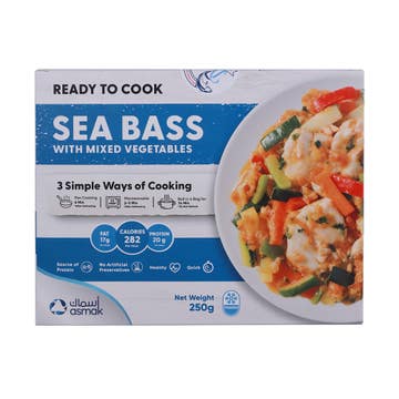 Asmak Sea Bass With Mixed Vegetables 250g 