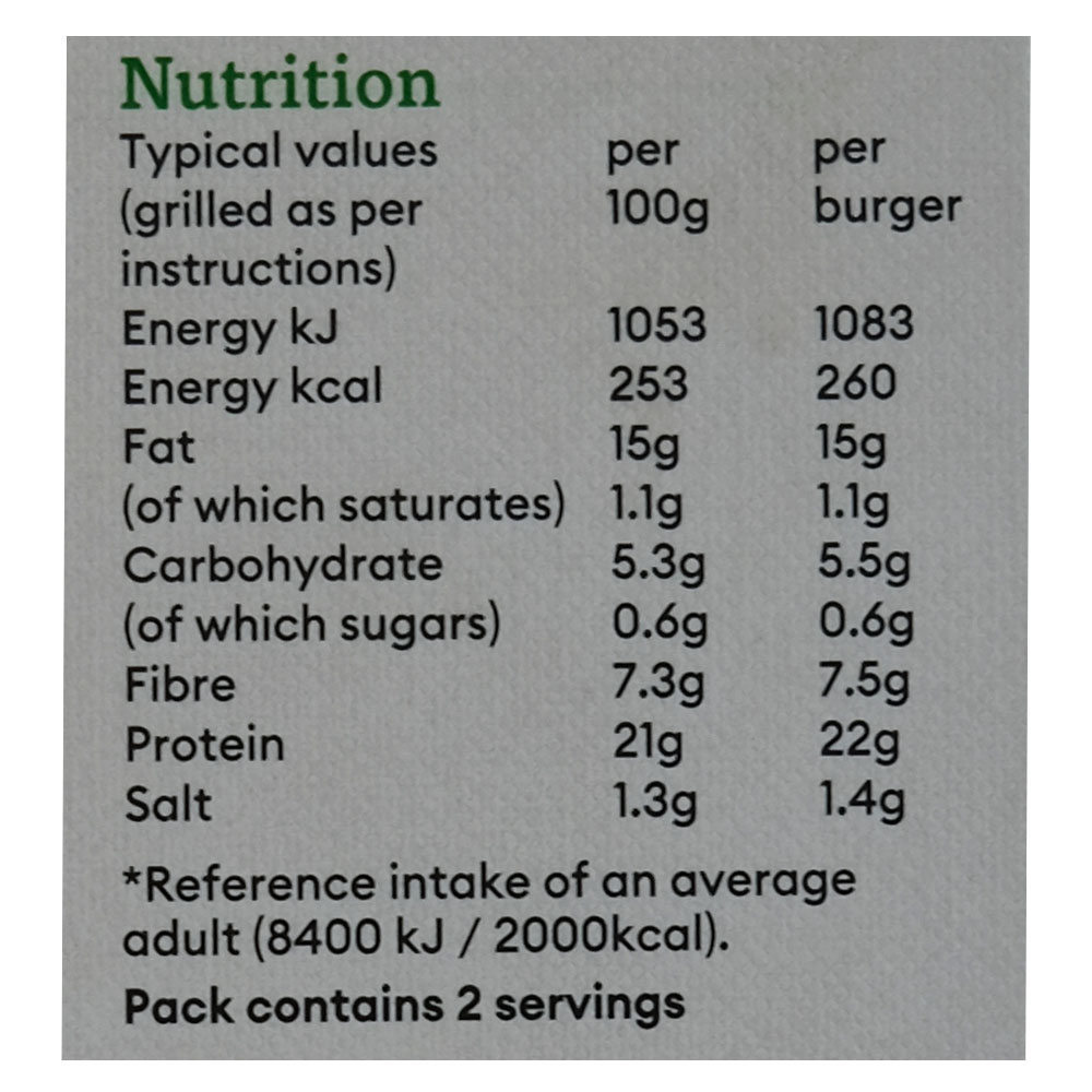 Linda McCartney 1/4lb Burgers 227g right side image