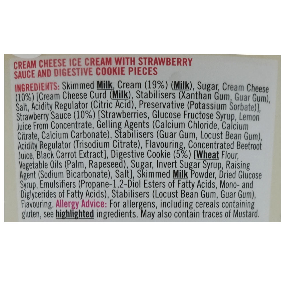 Supervalu Strawberry Cheesecake 500ml back image