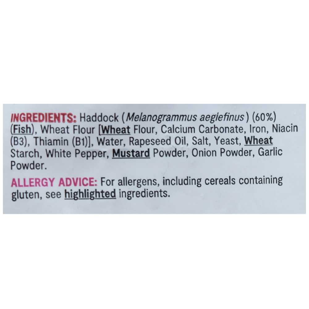 Supervalu Breaded Chunky Haddock Fillets 500g back image