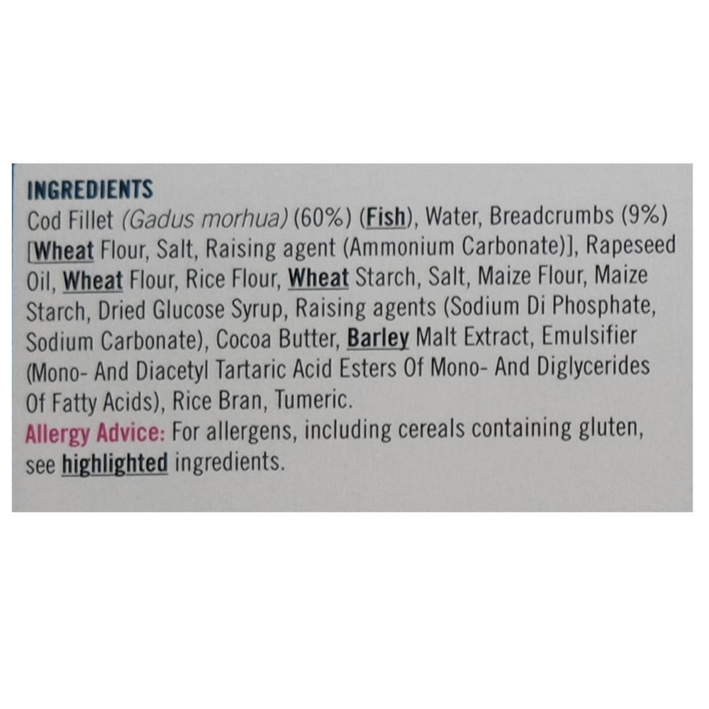 Supervalu Battered Cod Fillets 500g back image