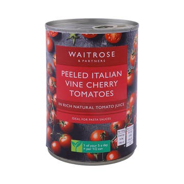 Waitrose Peeled Italian Wine Cherry Tomatoes 400g
