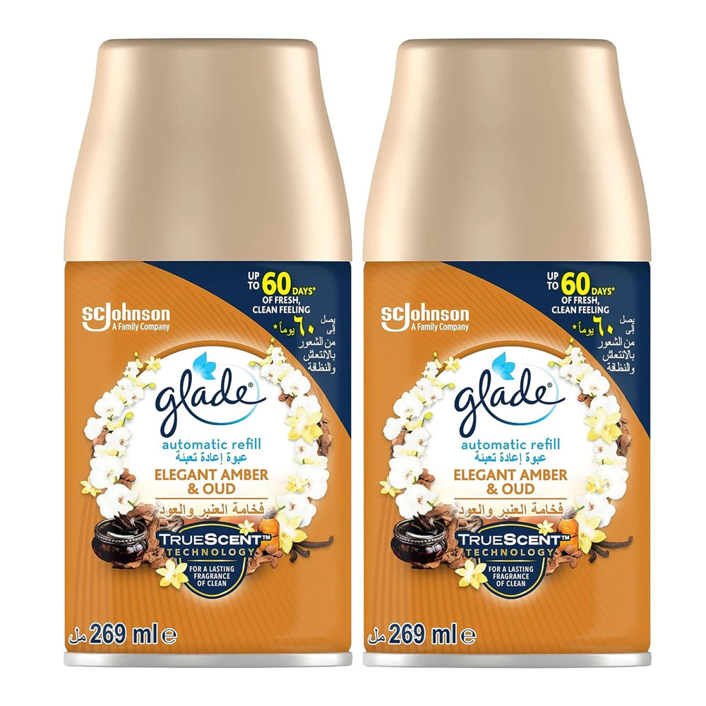 Glade Auto Refill Elegant Amber & Oud Freshner 2x269ml [Special Offer]