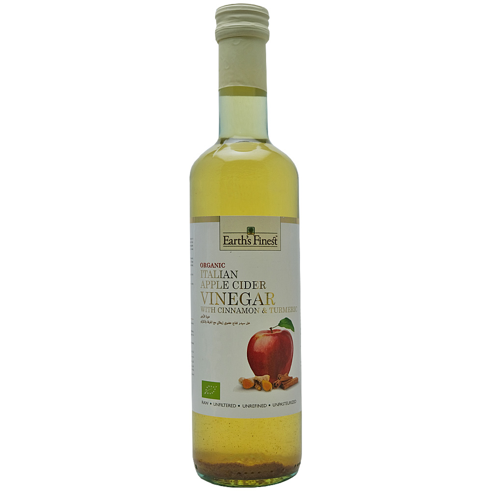 Earth's Finest Organic Italian Apple Cider With Cinnamon & Turmeric Vinegar 500ml