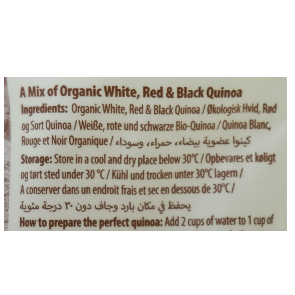 Earth's Finest Organic Tricolor Quinoa 340g right side image