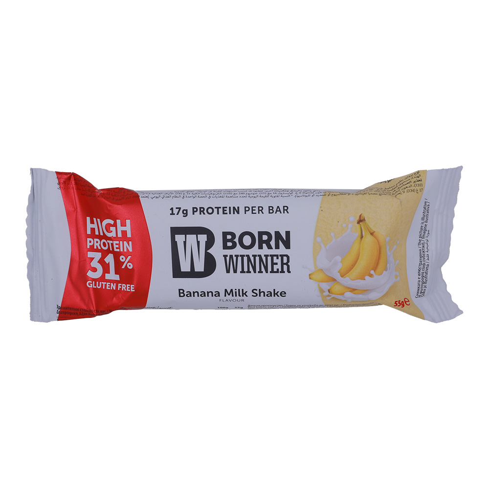 Born Winner Banana Milkshake Protein Bar 55g