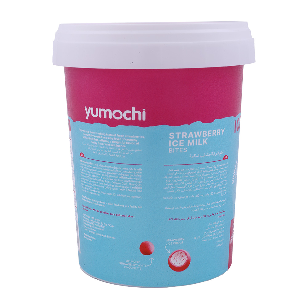 Yumochi Strawberry Ice Cream Bites 300g back image