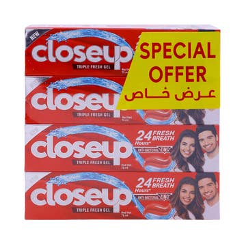 Closeup Redhot Toothpaste 4x75ml [Special Offer]