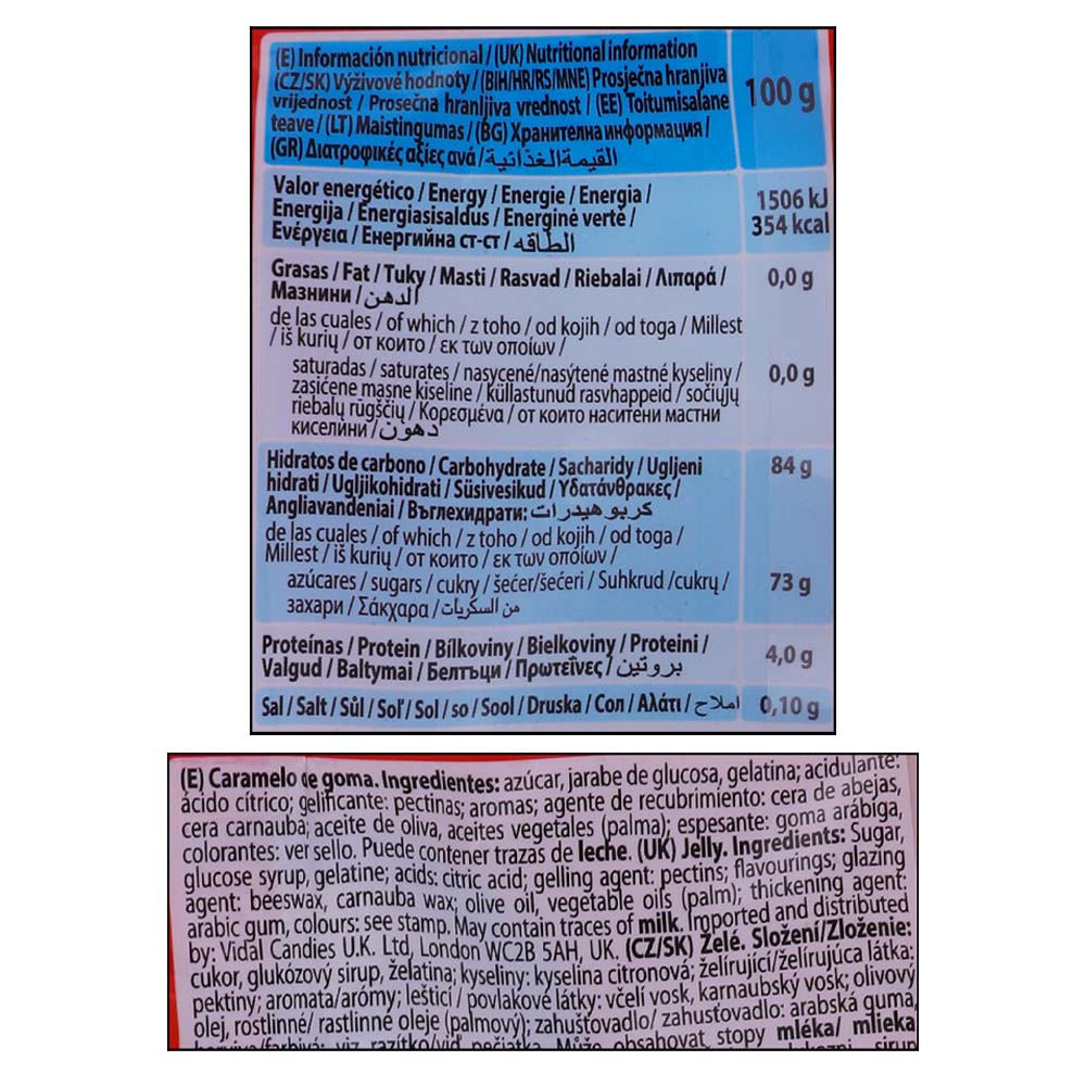 Vidal Black & Red Berries Flavour Candy 90g right side image