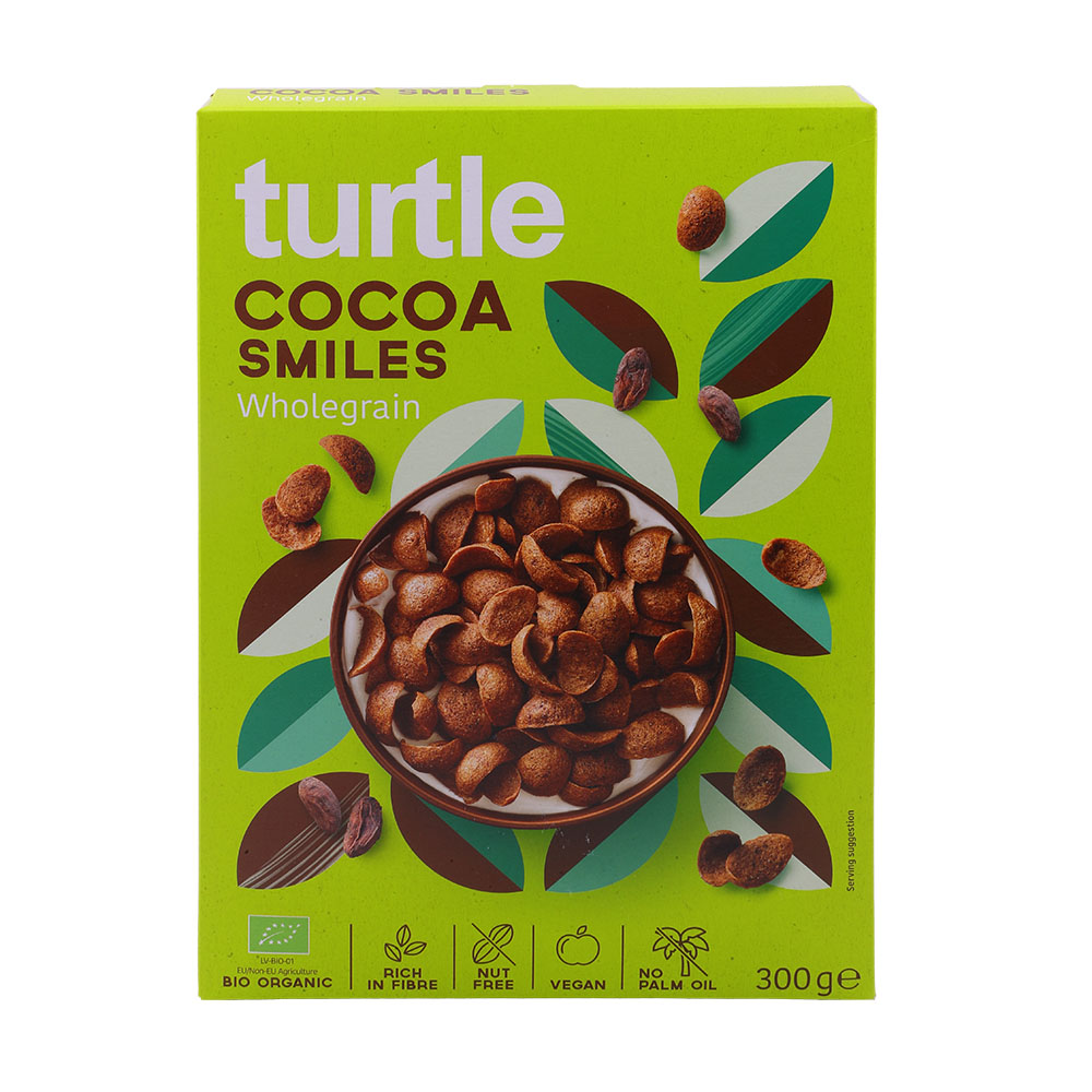 Turtle Cocoa Smiles Wholegrain Cereal 300g