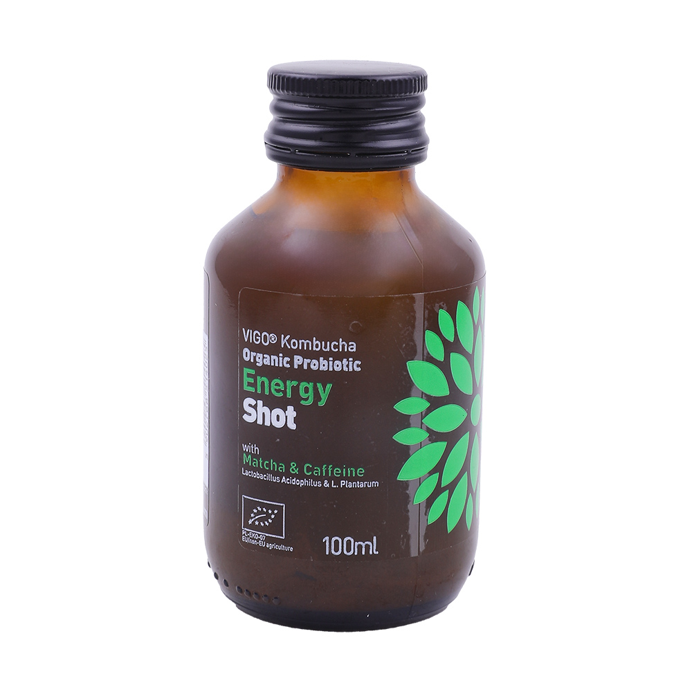 Vigo Kombucha Organic Energy Shot with Matcha & Caffeine 100ml