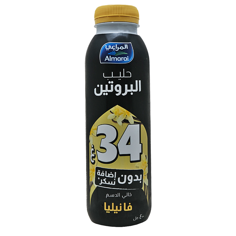Almarai Vanilla Protein Milk 400ml back image