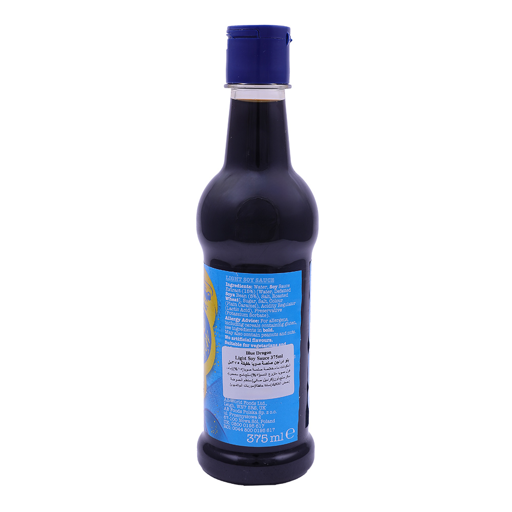 Blue Dragon Light Soy Sauce 375ml back image