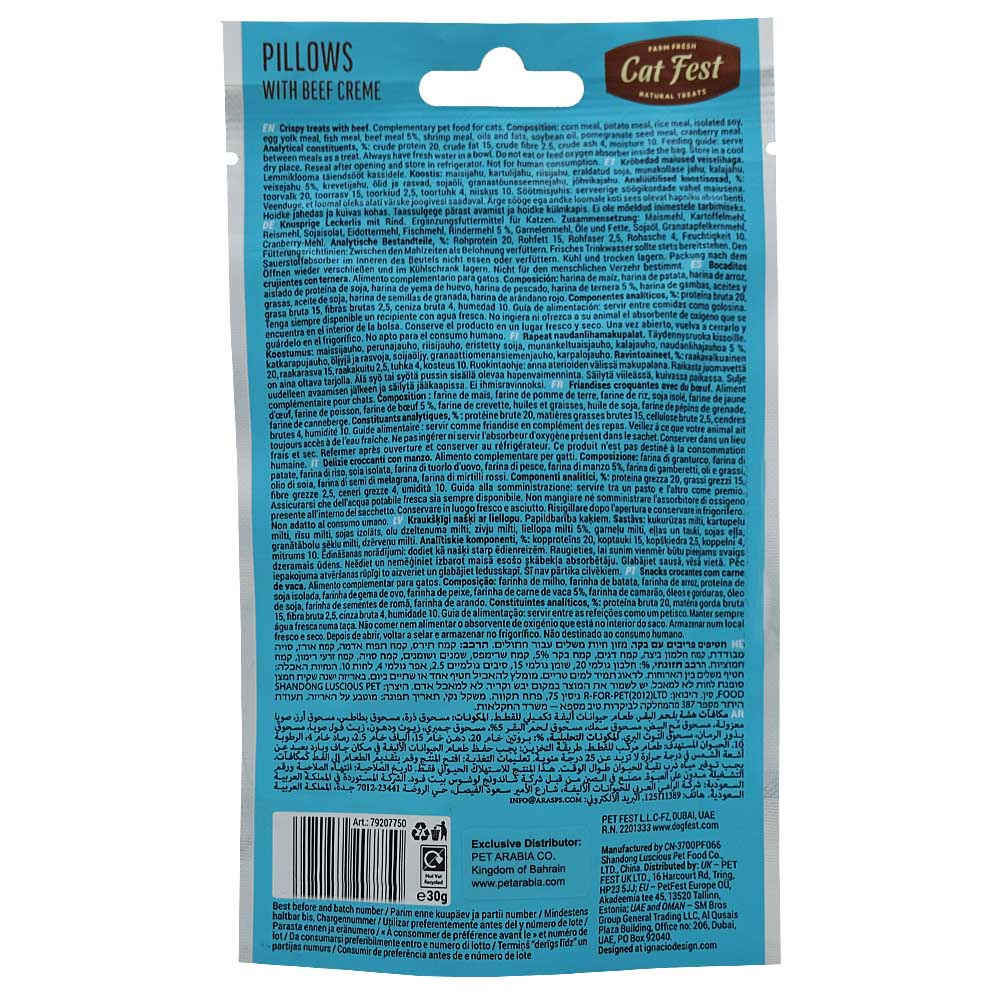 Cat Fest Pillows With Beef Creme 30g back image