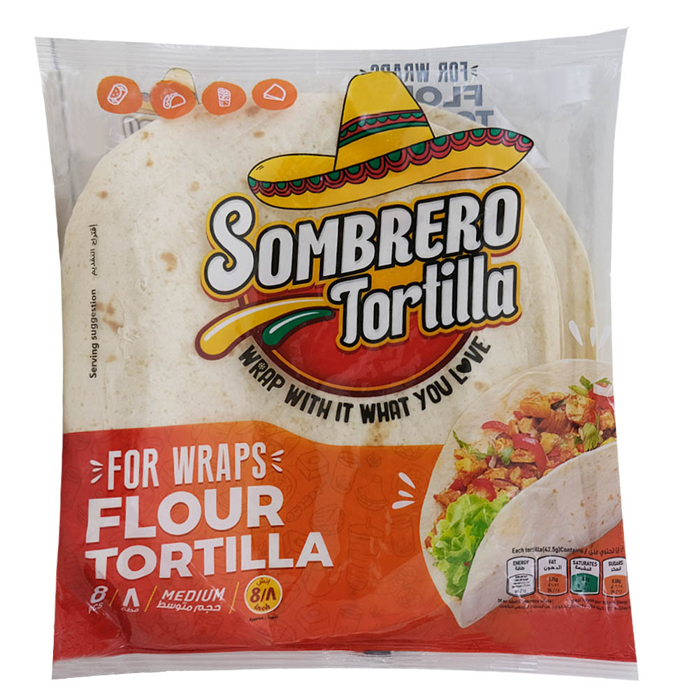 Sombrero Wheat Flour Tortillas Medium 340g