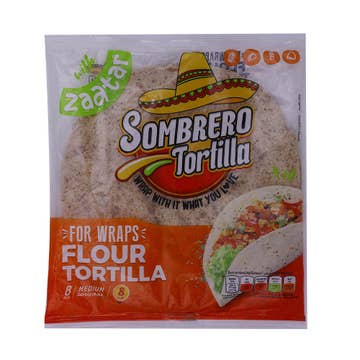 Sombrero Zaatar Medium Wheat Flour Tortillas 8s 340g