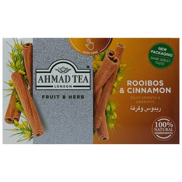 Ahmad Tea Rooibos & Cinnamon Tea Bags 20s
