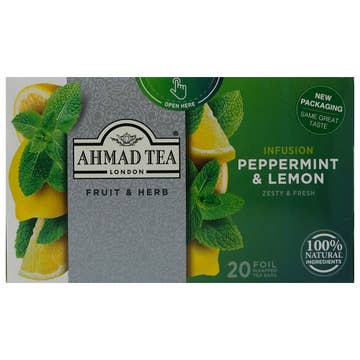 Ahmad Tea Peppermint & Lemon Tea Bags 20s