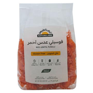 Natureland Red Lentil Fusilli Pasta 250g