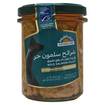 Natureland Wild Salmon Fillet in Extra Virgin Olive Oil 195