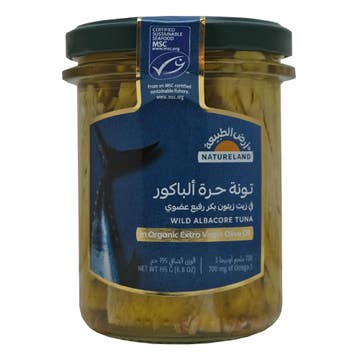 Natureland Wild Albacore Tuna in Extra Virgin Olive Oil 195g