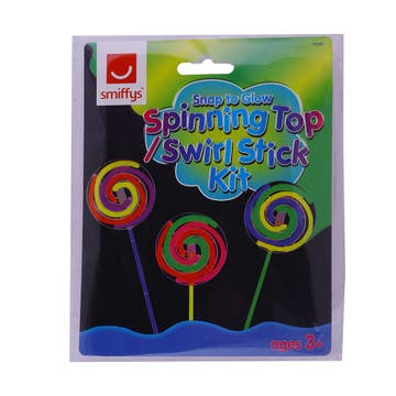 Smiffys Snap To Glow Spinning Top Swirl Stick Kit