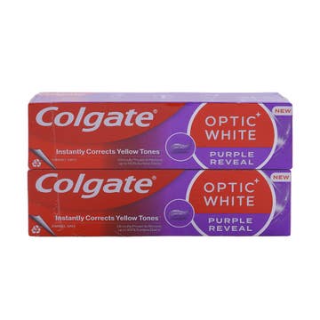 Colgate Optic White Purple Toothpaste 2x75ml [Special Offer]
