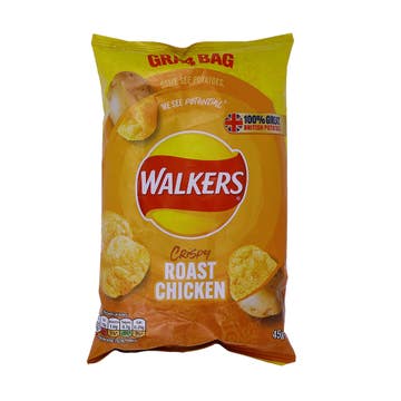 Walkers Crispy Roast Chicken Potato Chips Grab Bag 45g