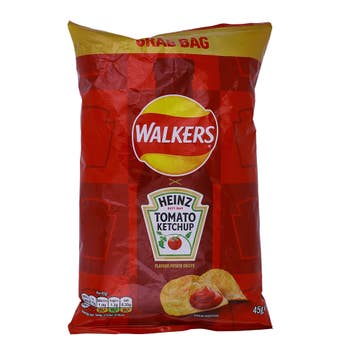 Walkers Heinz Tomato Ketchup Potato Chips Grab Bag 45g