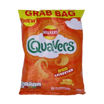 Walkers Quavers Red Leicester Potato Snacks Grab Bag 34g