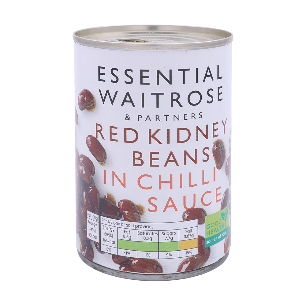 Waitrose Essential Red Kidney Beans In Chilli Sauce 395g