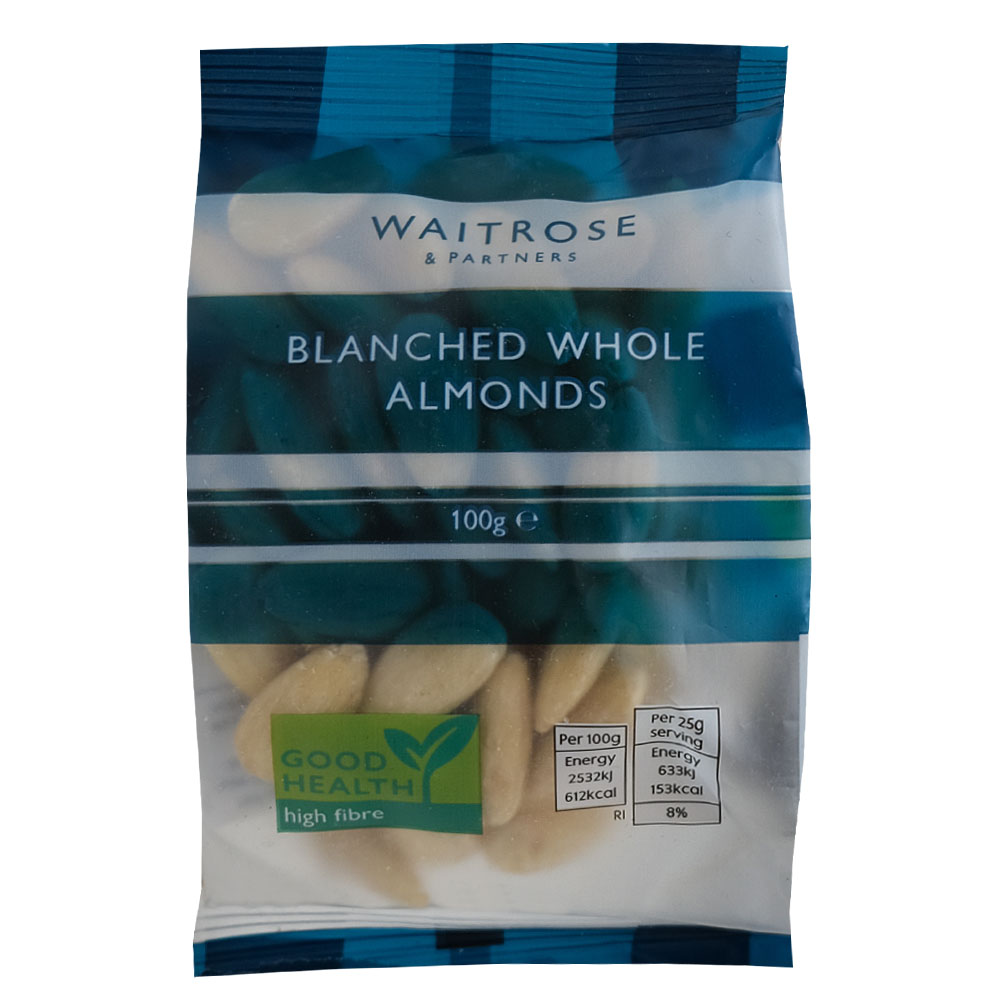 Waitrose Blanched Whole Almonds 100g