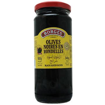Borges Sliced Black Olives 180g