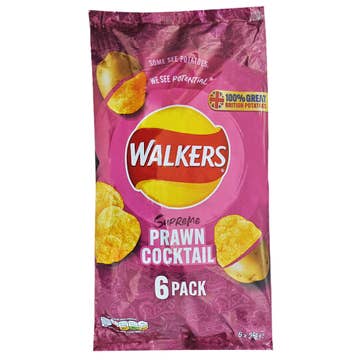 Walkers Prawn Cocktail Potato Crisps 150g