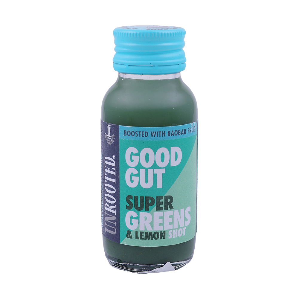 Unrooted Good Gut Super Greens And Lemon Energy Shot 60ml