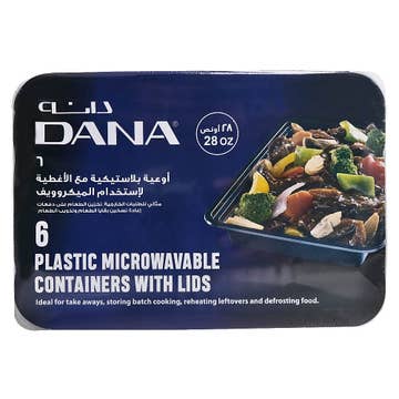 Dana Black Microwavable Container With Lids 6s 28oz