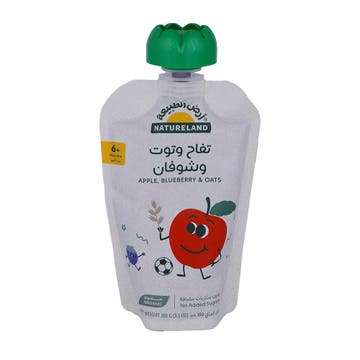 Natureland Apple Blueberry Puree With Oats Baby Food 100g