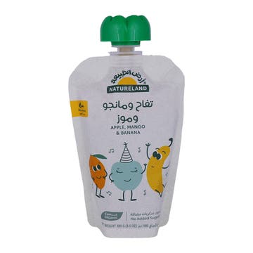 Natureland Apple Mango & Banana Fruit Puree Baby Food 100g